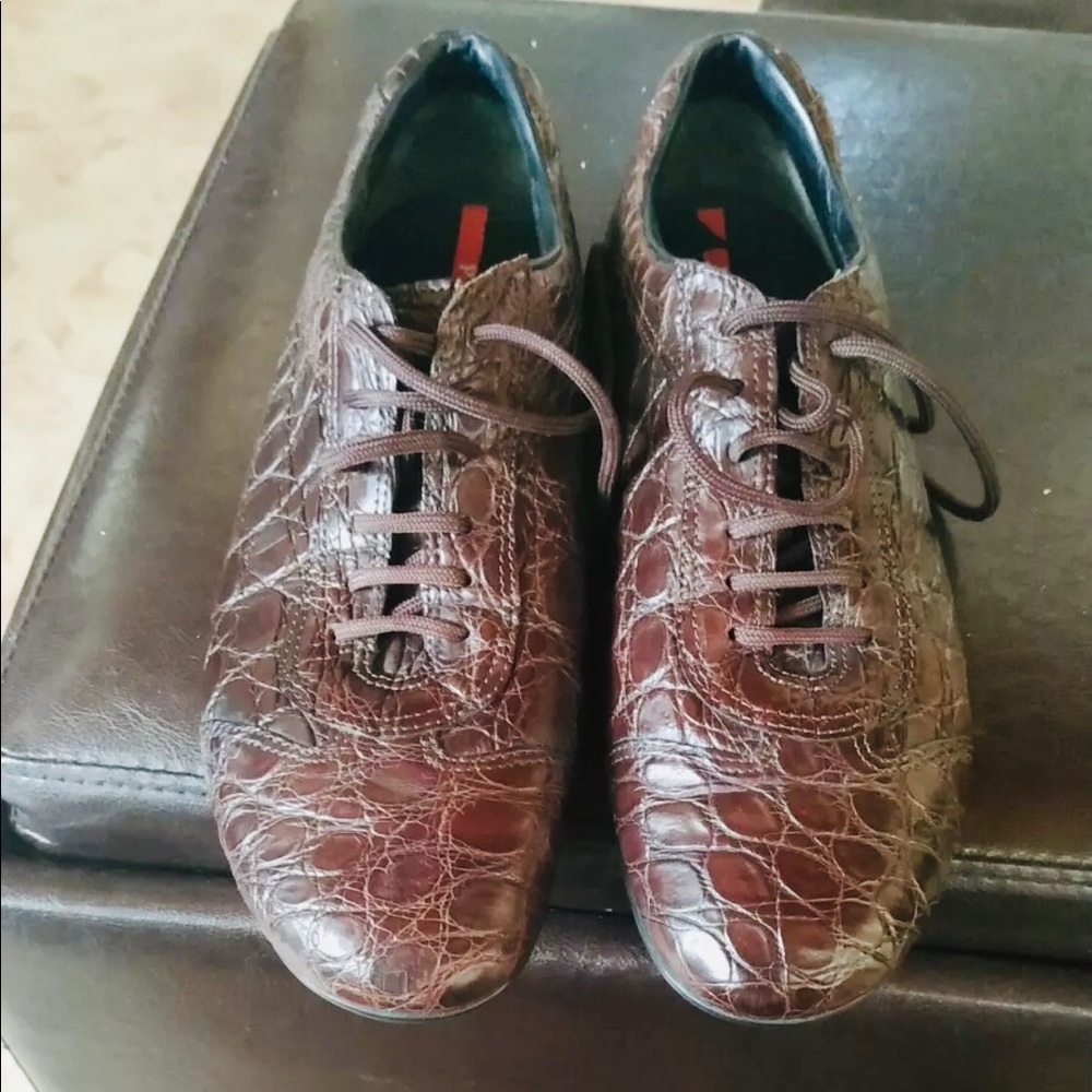 Prada crocodile sneaker shoes